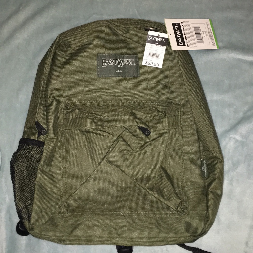 Brand new olive green  backpack by eastwest usa